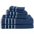 thumbnail image 3 of Bedford Home 67A-74186 Home 100 Percent Cotton Rice Weave 6 Piece Towel Set - Navy, 3 of 3
