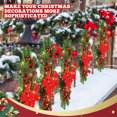 thumbnail image 6 of GIXUSIL Red and Green Holiday Trim Christmas Wreaths with Bow & Lights for Front Door Wall Hanging Christmas Garland for Garden Indoor Railing Xmas Decor 1 Pcs, 19" x 18", 6 of 7