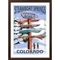 thumbnail image 2 of Art.com Steamboat Springs, Colorado - Ski Run Signpost Art Print by Lantern Press, Brown Frame Wall Art, 32" x 44", 2 of 5