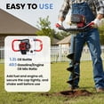 thumbnail image 2 of 63CC Gas Powered Post Hole Digger with Alloy Steel Auger, 30 Inch Digging Depth, Replaceable Drill Point, Labor Saving Earth Auger for Fence Post, Tree Planting, Garden and Farm Digging, 2 of 8