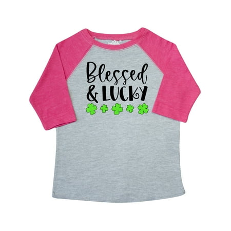 

Inktastic Blessed and Lucky 4 Leaf Clovers St. Patrick s Day Gift Toddler Boy or Toddler Girl T-Shirt