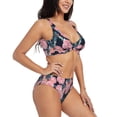thumbnail image 2 of Daiia Rose Flowers Women's Bikini Set Two Piece Swimsuit High Waisted Bikini Adjustable Straps Bikini Perfect for Beach, Pool, and Summer Vacation-Small, 2 of 9