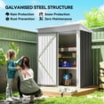 thumbnail image 4 of Outsunny Garden Storage Shed All Weather Steel Garage Tool House w/ Lockable Door, 4 of 10
