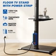 thumbnail image 3 of TAVR Furniture Floor TV Stand with Power Outlet for 32 to 60 inch Screens up to 88 lbs, Black Swivel Metal Tall TV Stand Mount, 3 of 7