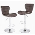thumbnail image 1 of Bronte Living Leatherette Bar Stool 360 Swivel, Adjustable Height 24" to 33" High Backrest, with Hard Floor Protection Rubber Band - Series Susan (Set of 2), 1 of 8