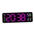 thumbnail image 4 of Tnarru Wall Decor Clock Modern Digital Wall Clock, Automatic Brightness Dimmer, Home Decor Week LED Wall Clock Desk Clock for Kitchen rose red light black, 4 of 8