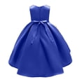 thumbnail image 4 of ATOGUTA Girls Short Sleeve Dresses Bridesmaid Summer Wedding Pageant Dresses Princess Birthday Party Size 2T-10, Blue, 4 of 5