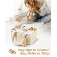 thumbnail image 4 of Diaper Caddy Organizer with Handle - Portable Baby Essentials Basket for Changing Table, Nursery & Travel | Diaper Storage Organizer for Newborns & Infants (Beige), 4 of 7
