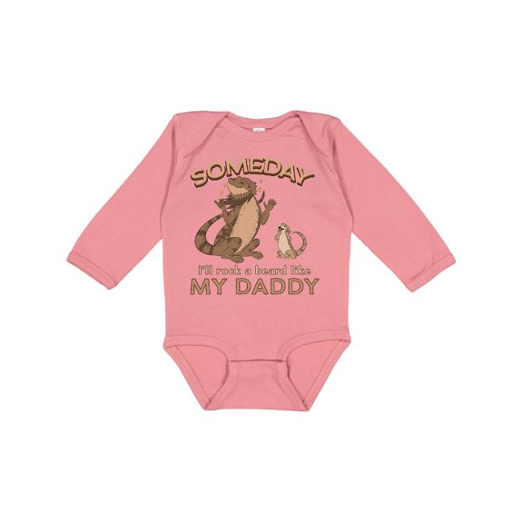 Inktastic Someday I'll Rock a Beard Like My Daddy-bearded Dragons Boys or Girls Long Sleeve Baby Bodysuit