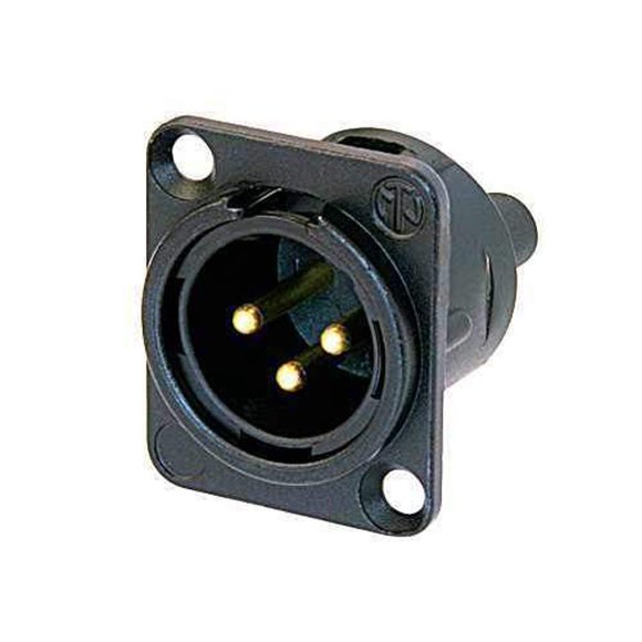 Neutrik NC3MD-S-1-B 3-Pin XLR Neutrik Panneau de Châssis Noir/or Terminal à Vis Mt