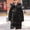 Black, variant on Childrens Winter Jacket for Girls Thickened Down Filled Windproof Warm Hooded Mid Length Parka with Large Collar Comfortable Everyday Casual Wear(White,8-9 Years)