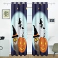 thumbnail image 2 of Coolnut Halloween Owl Wear Witch Hat Thermal Insulated Blackout Grommet Printed Window Curtain, 84"x55" 100% Polyester for Living Room Home Decoration, 2 Panels, 2 of 6