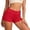 Red, variant on Women's Swim Shorts, Summer Solid Color Ruffle High Waist Swim Shorts for Beach and Pool Lightweight Bottoms for and Holiday Navy L