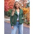 thumbnail image 5 of Women Faux Leather Jackets Suede Fall Fashion Outfits Winter Clothes Open Front Cropped Coat Outwear Green M, 5 of 8