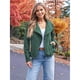 thumbnail image 5 of Chaquetas de Piel Sintética para Mujer, Estilo Ante, Ideales para Otoño e Invierno. Abrigo Corto Abierto por Delante. Verde XXL, 5 of 8