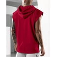 thumbnail image 4 of Jersey de entrenamiento físico para hombres de verano Deportes Ocio Moda europea y americana Manga con capucha Clip de caballo Chaleco de color sólido para hombres, 4 of 6
