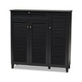 thumbnail image 2 of Baxton Studio Coolidge Modern and Contemporary Dark Grey Finished 11-Shelf Wood Shoe Storage Cabinet with Drawer, 2 of 7