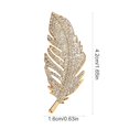 thumbnail image 4 of fuxzkrlz Feather Design Brooch Pin for Women, Rhinestones Inlaid Brooch Pin for Dress, Coat, Shawl, Versatile Accessory for Mother, Wedding, 4 of 6