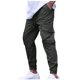 thumbnail image 2 of Pantalones largos estilo cargo para hombre, informales, holgados, con bolsillos y cordón, para ejercicio al aire libre, de poliéster., 2 of 7