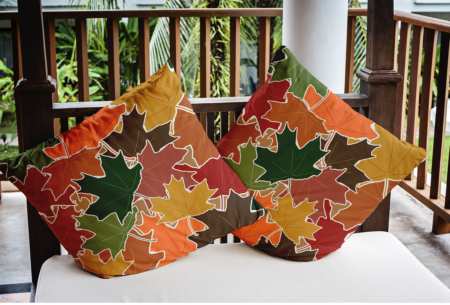 16" x 16" Simply Daisy Leaf Pile Polyester Indoor/Outdoor Pillow, Forest Green Qty 1