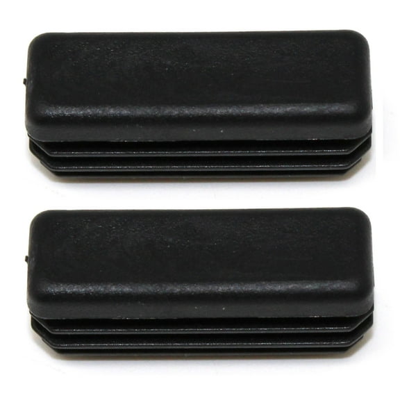 Plastic 1/2 x 1-1/2 inch Black Rectangle Tubing Cap, Finishing Plug, Pipe Tubing End Cap, Durable Chair Glide Universal - 2