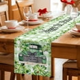 thumbnail image 5 of St. Patrick's Day Table Runner - 108 Inch Long Green Truck Leaf Flowers Butterfly Plaid Cotton and Linen Blended Dress Scarves Farmhouse Table Runner for Kitchen Dining, Coffee Table, 13" x 108", 5 of 8