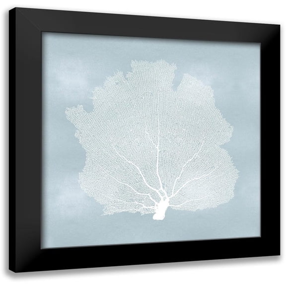 Miller, Melonie 12x12 Black Modern Framed Museum Art Print Titled - Sea Fan on Aqua I