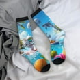 thumbnail image 5 of Rateoe Astronaut Tropical Dolphin for Women Casual Calf Socks - Cute Crew Socks - Thin Soft Above Ankle Socks Size 5-11, 5 of 6