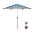 thumbnail image 2 of 9FT Outdoor Patio Market Table Umbrella with Push Button Tilt /Crank/6 Ribs for Backyard Beach Pool Lawn and Garden, Blue Stripes, 2 of 7