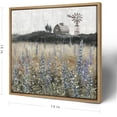 thumbnail image 2 of HFDF Wall Art Vintage Classical Farmhouse Painting Rustic Countryside Wildflower Field Nature Meadow Landscape Retro Windmill Barn Canvas Print Wilderness Artwork for Bedroom Living 14x11inch Framed, 2 of 6