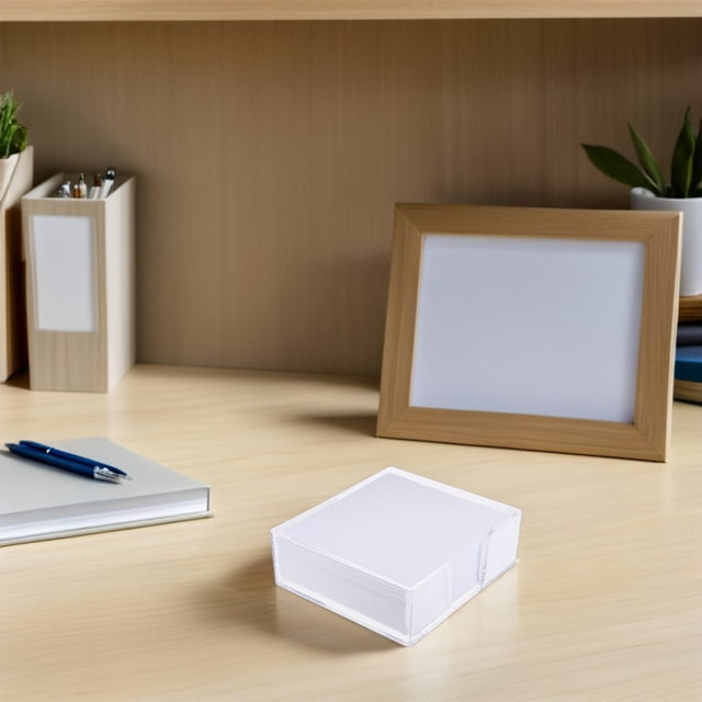 EXHUMKY 1Jgo Memo Pequeño Cuadrado En Caja Transparente Para Notas Y Recordatorios