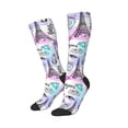 thumbnail image 2 of Balery Eiffel Tower and Hearts Printed Novelty Socks Men's Women's Crew Socks Sports Socks Knee High Socks Cotton Socks Quirky and Cool Socks, 2 of 9