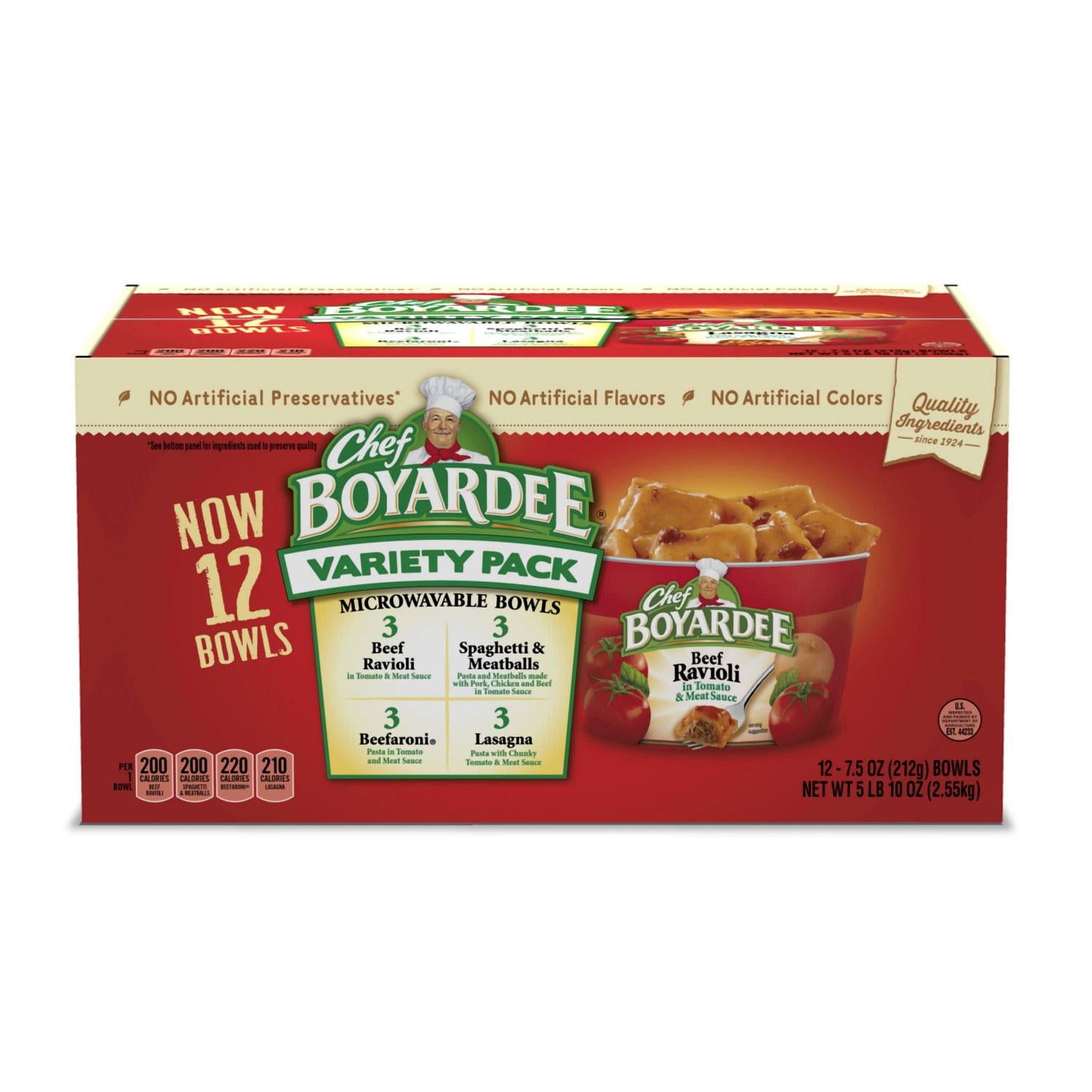 Chef Boyardee Microwave Cups, New Packaged Meals 12 Ct. 90 oz