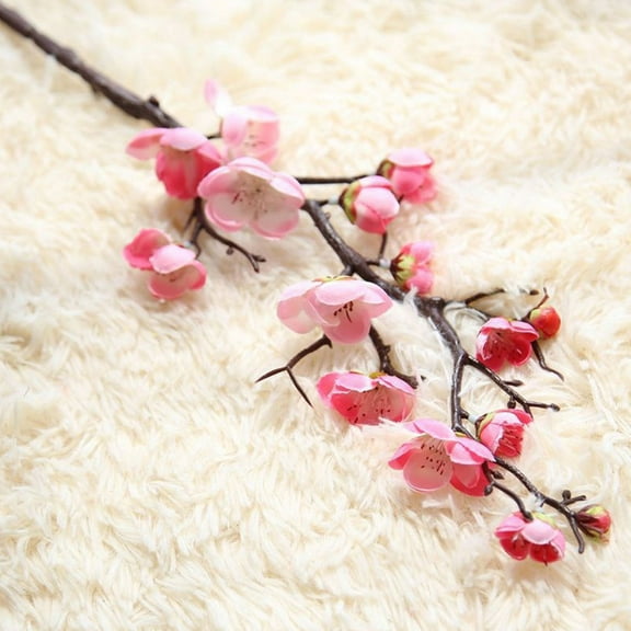 BESTOYARD 6pcs Birthday Cake Flowers Stems Pink Plastic Decoration for Garden Party