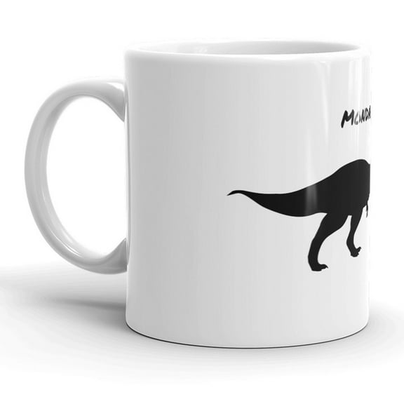 Mondays and Me Funny T-Rex Dinosaur Running Ceramic Coffee Drinking Mug - 11oz