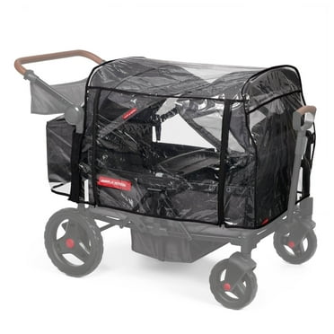 Rain Cover with Bag for Voya Quad Stroller Wagon - Clear/Black