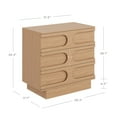 thumbnail image 4 of Nathan James Iris 3 Drawer Dresser, Mid-Century Modern Solid Wood Dresser for Bedroom, Raw Oak, 4 of 5