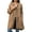 Brown L, variant on Fall Winter Women Woolen Jacket Hooded Mid Length Hoop Decor at Back Single-breasted Long Sleeves Solid Color Commuting Daily Wear Overcoat