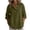Army Green, variant on Women's Long Sleeve Work Office Blouse Collared V Neck Button Front Flowy Tunic Tops Curved Hem Roll Tab Cuffs Business Casual, Army Green, L