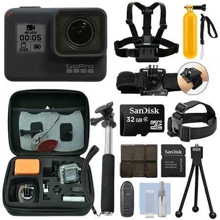 GoPro HERO7 Black 12 MP Waterproof 4K Hero 7 Camera Camcorder + 32GB Action Bundle