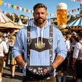 thumbnail image 2 of Rhuody Mens Oktoberfest Hoodies O Neck Long Sleeve Sweatshirts Solid Color Sweatshirt 3Xl Blue, 2 of 4