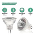 thumbnail image 3 of 12pcs 12v 20w Dimmable Mr11 Gu4 Halogen Bulbs 2700k Warm White for Ceiling Light, 3 of 5
