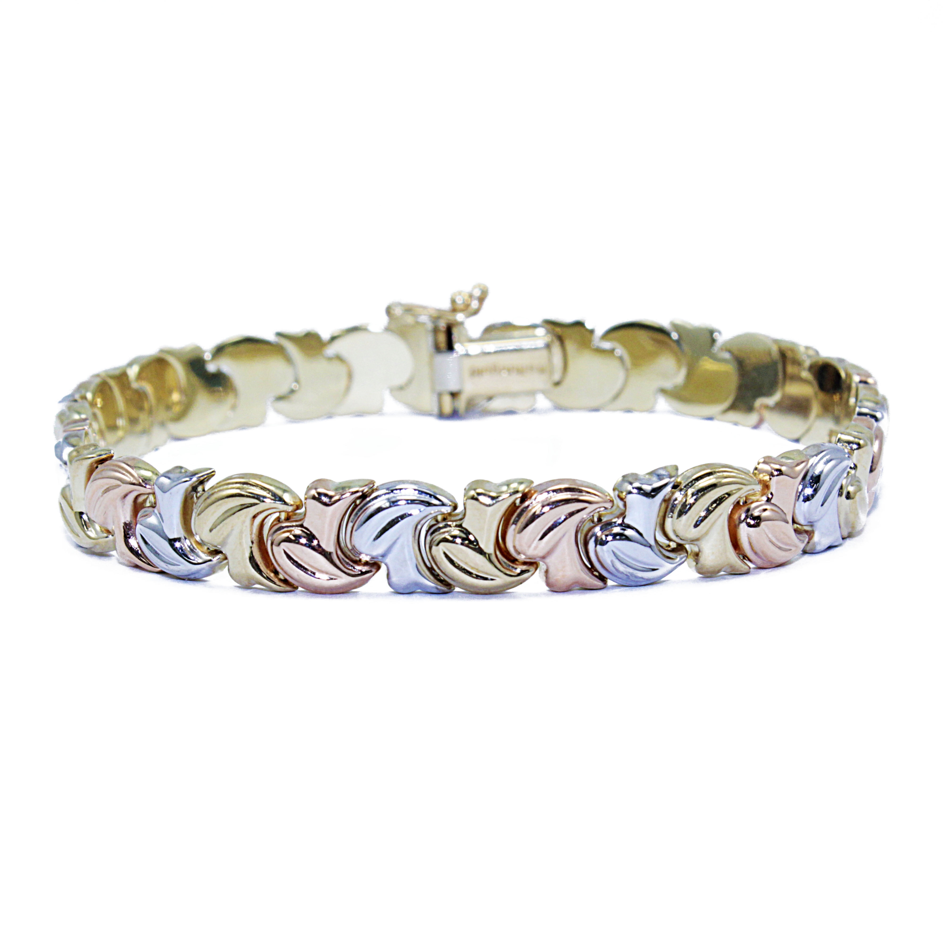 14k TriColor Stampato Bracelet