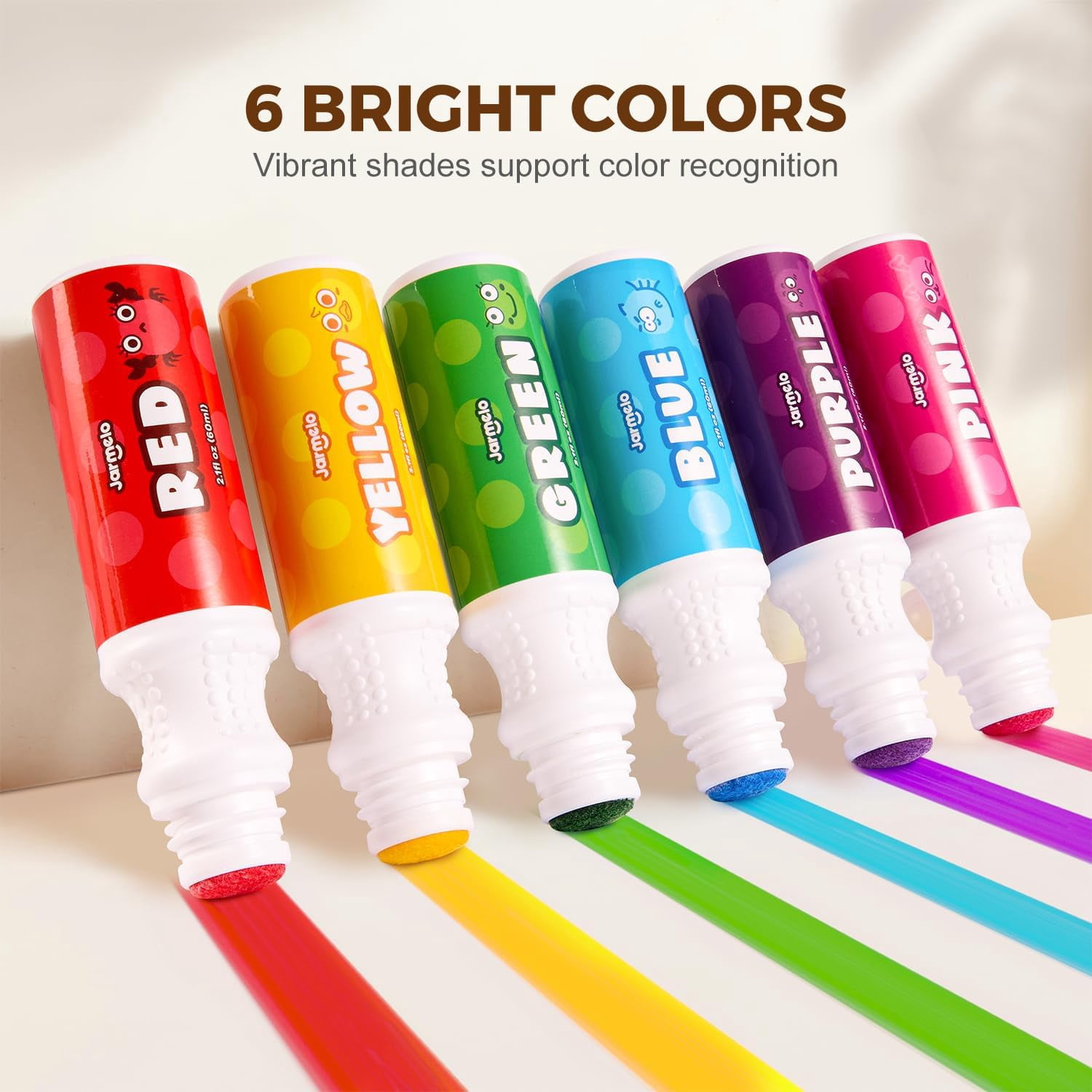 Jar Melo Art Dot Markers for Kids Toddlers, 6 Colors Washable with Free Activity Book