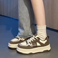 thumbnail image 4 of Zapatillas de suela gruesa para niñas, para combinar con todo, color negro, para primavera y otoño, de invierno, con forro polar, deportivas informales blancas para mujer, 4 of 6