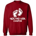 thumbnail image 2 of OXI Crewneck Sweatshirt - Hide And Seek Champion, Basic Casual Sweatshirts for Men's and Women Fleece Sweatshirt Long Sleeve - Antiquee Cherry Small, 2 of 2