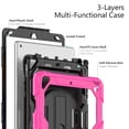 thumbnail image 5 of Case for iPad Air 3rd Generation 2019/iPad Pro 10.5 Inch 2017 with Screen Protector, 360 Degree Rotating Kickstand Hand Strap Heavy Duty Shockproof Cover with Shoulder Strap, Rose, 5 of 7