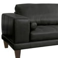 thumbnail image 2 of Wynne Sofa in Genuine Black Leather with Brown Wood Legs, 2 of 5