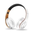 thumbnail image 2 of Auriculares Bluetooth sobre la oreja auriculares inalámbricos estéreo orejeras de cuero suave micrófono incorporado para PC/teléfonos móviles/tv, 2 of 2