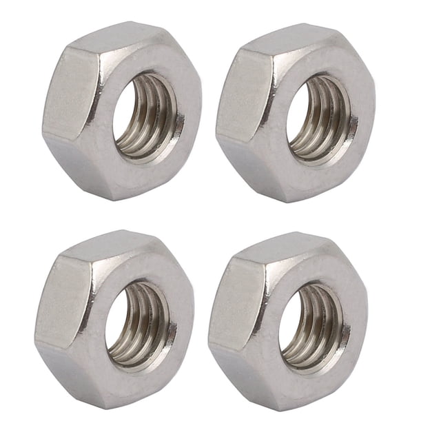 Unique Bargains 4 Pcs Écrous Hexagonaux en Acier Inoxydable M10 x 1.5mm Filetage Métrique